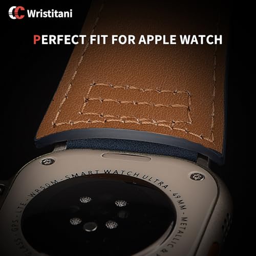 Image of Wristitani Genuine Leather Strap Compatible With Apple Watch