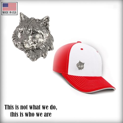Wolf Pin, Head, Pewter, M041, 1 Inches, Handmade in the USA, Realistic, Metal, Hat Pin, Lapel Pins, Brooch, Gift, Over 3100 Wildlife Designs.