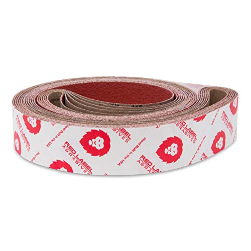 Red Label Abrasives 2 X 36 Inch 80 Grit Metal Grinding EdgeCore Ceramic Sanding Belts, Extra Long Life, 6 Pack