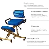 YAMMY Kniestühle, ergonomisch, verstellbar, mit Griff und Rückenlehne mit Metallrahmen und Rollen für Stuhl (Farbe: schwarz)