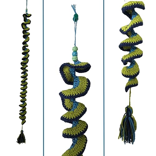 Moulin à vent vert et bleu au crochet souvenirs d'enfance