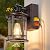 Retro Industrial Brown Outdoor Wall Lights with GFCI Outlet - Dusk to Dawn & Motion Sensor Porch Light, 3 Modes, Waterproof Anti-Rust Exterior Sconce for Porch,Garage, Patio, House