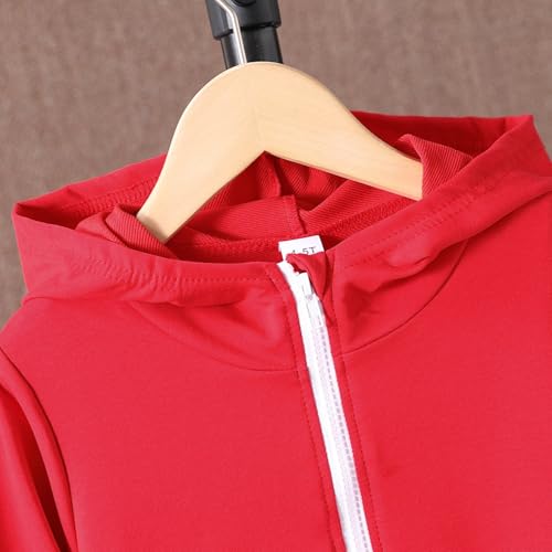 Image of Azmxynol Boys Clothes Kids Little Boy Color Block Half Zip Hoodie & Jogger Pants 2 Piece Outfit Set,4-12 Years