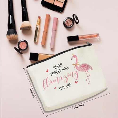Funny Pink Flamingos Cosmetic Bag Flamingo Gifts Flamingo Decor Party Supplies Inspirational Christmas Friendship Birthday Gifts for Women Lovers Daughter Friend Coworker Makeup Bag2