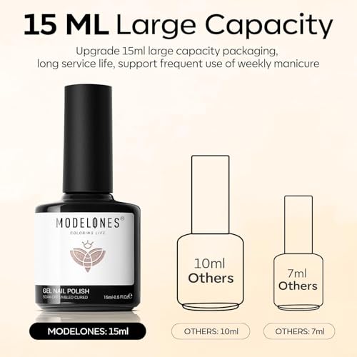 Image of modelones Silk Cat Eye Gel Nail Polish,Pearl Nude Gel Polish Glitter Glass Polish with Magnet Soak Off Led Shimmer Shell Valentin 15 ML