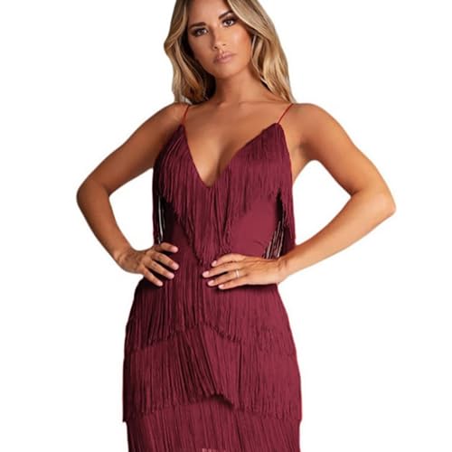 Robe de bal dos nu à franges multicouches pour vos soirées de gala