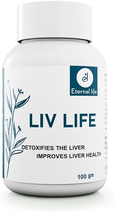 Eternal Life Ayurveda Liv Life liver detox supplement 9 Ayurvedic Herbs Supports Fatty Liver Management & Metabolism (Pack of 1, 100g)