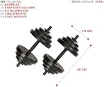 Sunny Health & Fitness Elite Adjustable Dumbbell, Space Saver, Strength Training, Anti-Slip Steel Handle, Home Gym Fitness