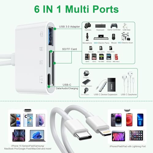 Lecteur de carte SD iPhone adaptateur Lightning USB 3.0 iPad MacBook Android