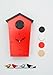 KOOKOO Birdhouse Red Limited Edition, Modern Design Cuckoo Clock with 12 Natural Bird Voices or Cuckoo Call