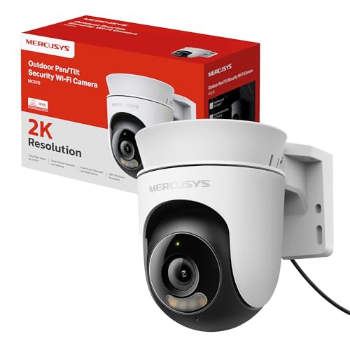 MERCUSYS MC510 Telecamera WiFi Esterno 2K 3MP, Videocamera Sorveglianza 360°,