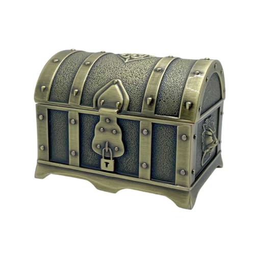 ルナリ ジュエリーボックス 宝箱 アンティーク風 小物入れ ヴィンテージ 収納ボックス レトロ インテリア 海賊 ゴールド (ゴールド)