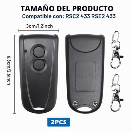 Mando de garaje Ecostar con emision estable de 433,92 MHz y doble boton para RSE2 y RSC2 2