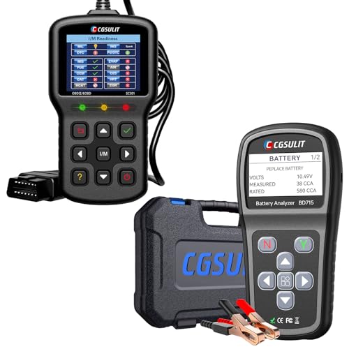 CGSULIT SC301 OBD2 Scanner Car Code Reader Black and CGSULIT BD715 Car Battery Tester