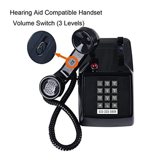 Traditional Retro Corded Telephone For Landline Voicemail Indicator, Classic 2500 Analog Desk Phone Metal Base, Vintage Corded Desk Telephone Large Button, Old Landline Phone For School,Home,Black #TOP7