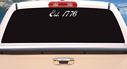 WickedGoodz 1776 Patriotic Vinyl Decal – White, 10.5" X 3", 2nd Amendment Bumper Sticker, Made In USA