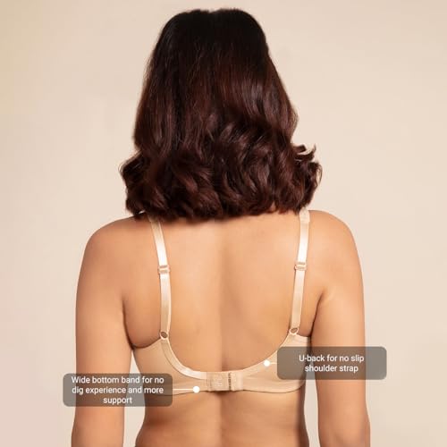 Image of NYKD (NYB169 Cotton Anti Microbial Non Padded & Non Wired Side Support Shaper Bra for Women | Full Coverage Bra with Detailed Contoured Lift & Shape with Wide Straps (Pack of 2)