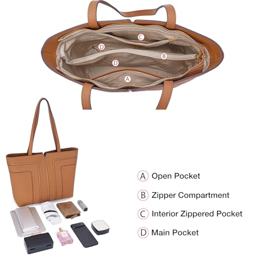 Bolso Tote de Cuero Genuino para Mujer Gran Capacidad miniatura 4