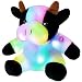 Bstaofy Glow Dairy Cow Stuffed Animal Light Up Milk Cattle LED Plush Toy Afraid of Dark Birthday Gift for Kids on Christmas Birthday Festival Occasions, 9''