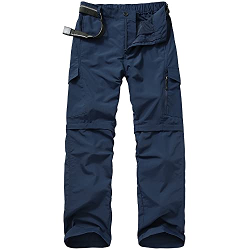 Mens Hiking Pants Convertible Outdoor Waterproof Quick Dry Zip Off Lightweight Travel Fishing Boy Scout Pants6088-blue-38 by liyiyiyia - Used condition - US$30.70
