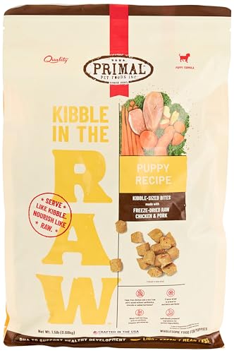 Primal Kibble in The Raw, Freeze Dried Dog Food, Puppy Recipe, Scoop & Serve, Made with Raw Protein, Whole Ingredient Nutrition, Crafted in The USA, Dry Dog Food 1.5 lb Bag - Thumbnail 4