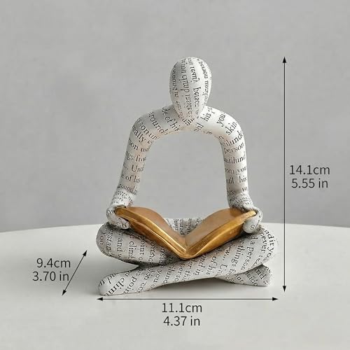 Estatua lectora abstracta decorativa para estante 14 cm miniatura 3