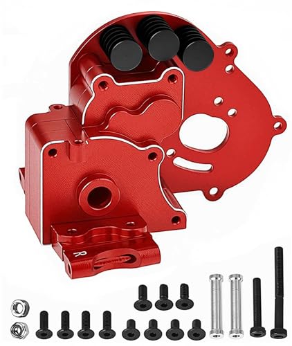 Aluminum Transmission Case Gearbox Housing Cover w/Motor Plate Upgrade Parts for 1/10 Slash 2WD Rustler Stampede Bandit 2WD RC Car, Replaces #3691.