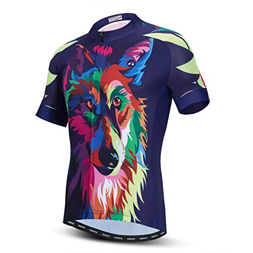 PSPORT Herren-Fahrradtrikot, kurzärmelig, atmungsaktiv, MTB-Shirt, Sommer, Mountainbike-Kleidung, schnelltrocknend