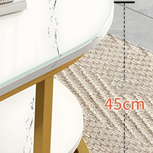 Image of NEST NATURE HAVEN Coffee Table for Office, Dining, or Tea Room, Center Table for Living Room, Contemporary Simple Coffee Cocktail Table with Marble Desktop and Gold Metal Frame-White Gold