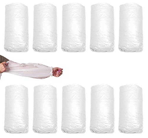 GiantGo 100 piezas desechables desechables PE brazo mangas transparentes para salones de belleza Servicios de catering Procesamiento de alimentos Uso diario Cover