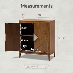 Farmhouse storage cabinet accent sideboard wood buffet cabinet with 2 door for living room hallway bedroom dining room  urban country home decor