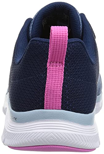 Image of Skechers Women's, Flex Appeal 4.0 Sneaker - Wide Width Navy 8 W