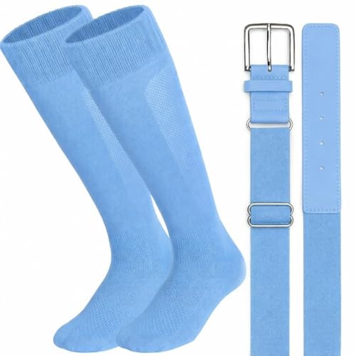 Image of Baseball Socks and Belt Combo for Youth Adult Softball Sock Belt for Boys and Girls