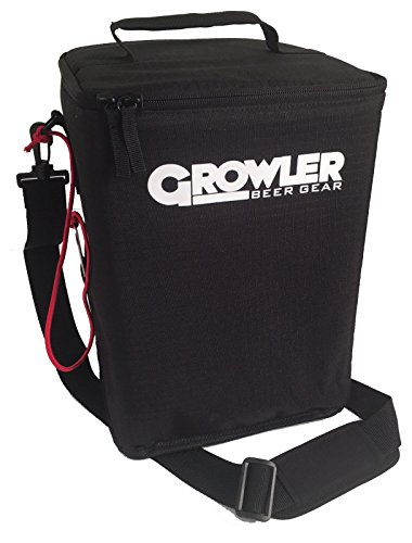 Growler Gear - Double Insulated Beer Growler Bomber Coolor - for 4 Bombers, Black