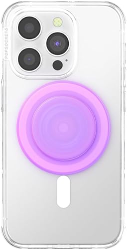 Vista 167 de PopGrip de PopSockets: Agarre y soporte para teléfono, plegable, parte superior intercambiable, blanco sobre negro