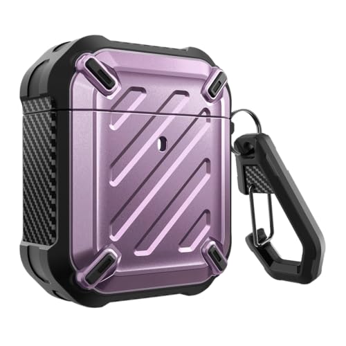 SUPCASE Unicorn Beetle Pro Series Case Designed for Airpods 1 & 2, Full-Body Rugged Protective Case with Carabiner for Apple Airpods 1st & 2nd (Black)