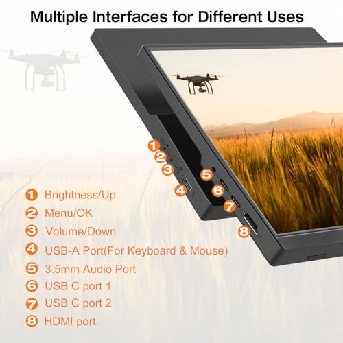 Image of Touch Screen Portable 16 Inch Full HD 1920 x 1200P HDMI USB Type-C Touchscreen Monitor HDR Eye Care, 300cd /, Plug&Play, Portable for Laptop /PC /PS4 /Xbox /Phone /Ras Pi