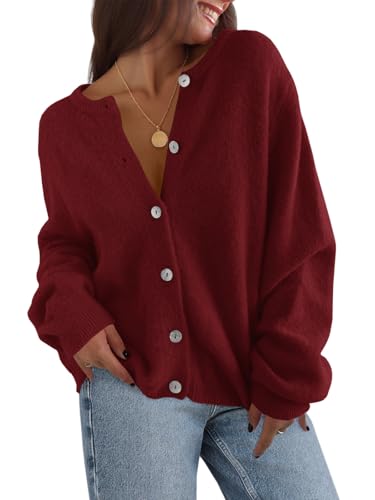 Image of Saodimallsu Womens Cardigan Sweaters Button Down Long Sleeve Knit Outerwear 2025 Trendy Fashion Open Front Outfits