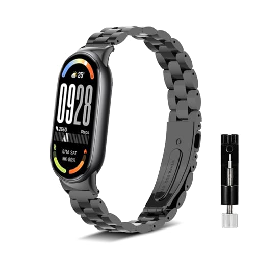 [NicMool] �o���h For Xiaomi Smart Band 10 / 9 / 8 / Mi Band 10 / 9 / 8�p ���� �X�e�����X�� �V���I�~ �X�}�[�g�o���h10/9/8�p ���� �ȒP�����f�U�C�� ���K�ȒʋC�� �ϋv�� �ϖ��� �ϕ�