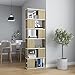 FAMIROSA Bibliothèque/Séparateur de pièce Blanc chêne Sonoma 60x24x186cm-25.5KG