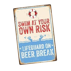 Jisader Vintage Poolwarnschild Modell 6606 Humorvoll