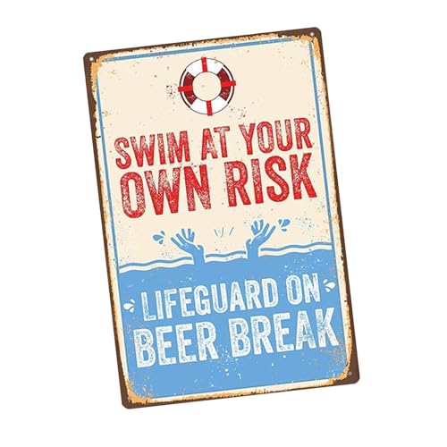 Jisader Vintage Poolwarnschild Modell 6606 Humorvoll