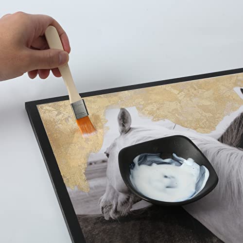 110Ml Gilding Adhesive, 5G Gold Flakes Kit With The Gold Metal Leaf Adhesive, Epoxy Resin Water Based Glue For Gold Leafing Canvas,Gold Leaf Furniture...diy(1 Gilding Brush+1 Gloves) #TOP6