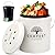Perfnique Kitchen Compost Bin, 1.3 Gallon Countertop Compost Bin with Lid, Indoor Compost Bucket Includes Inner Bucket Liner and Carbon Filter, Small Compost Bin with Trash Bags (with Bags, Cream)