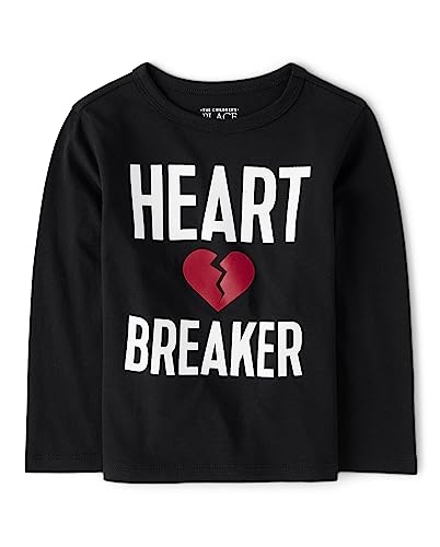 Image of The Children's Place Baby-Boys and Toddler Assorted Everyday Long Sleeve Graphic T-Shirts Heart Breaker 3T