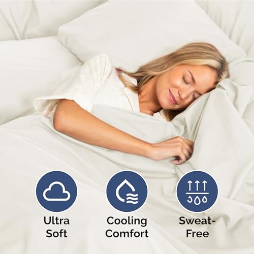 Image of Full Size 4 Piece Sheet Set - Ultra Soft & Cooling Sheets - Ivory