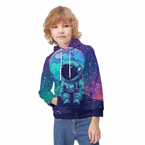 Pull à capuche imprimé 3D espace pour adolescent veste avec poche - 3
