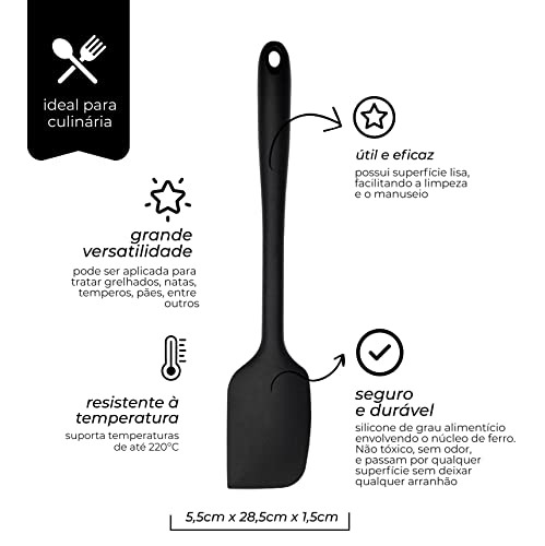 Mimo Style Utensílios Espátula de Silicone, Preto, 28.5 x 5.5 cm 3 Mimo Style Utensílios Espátula de Silicone, Preto, 28.5 x 5.5 cm - Imagem 3