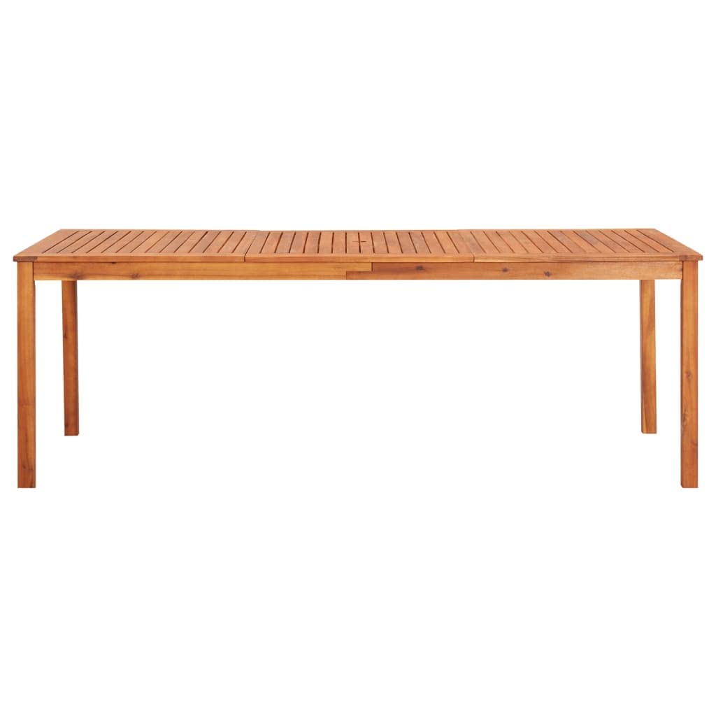 Juego de comedor de jardín de madera de acacia maciza, 8 sillas con cojines acolchados, acabado al aceite, fácil de limpiar, para patio y jardín (9 piezas)