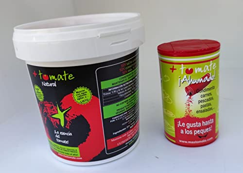 Tomate Natural en Polvo Deshidratado + Tomate Natural ahumado - El NUEVO ingrediente + el NUEVO Sazonador - "Todo el sabor y propiedades del tomate fresco" - Producto de Extremadura [ 500gr + 100gr] Cover